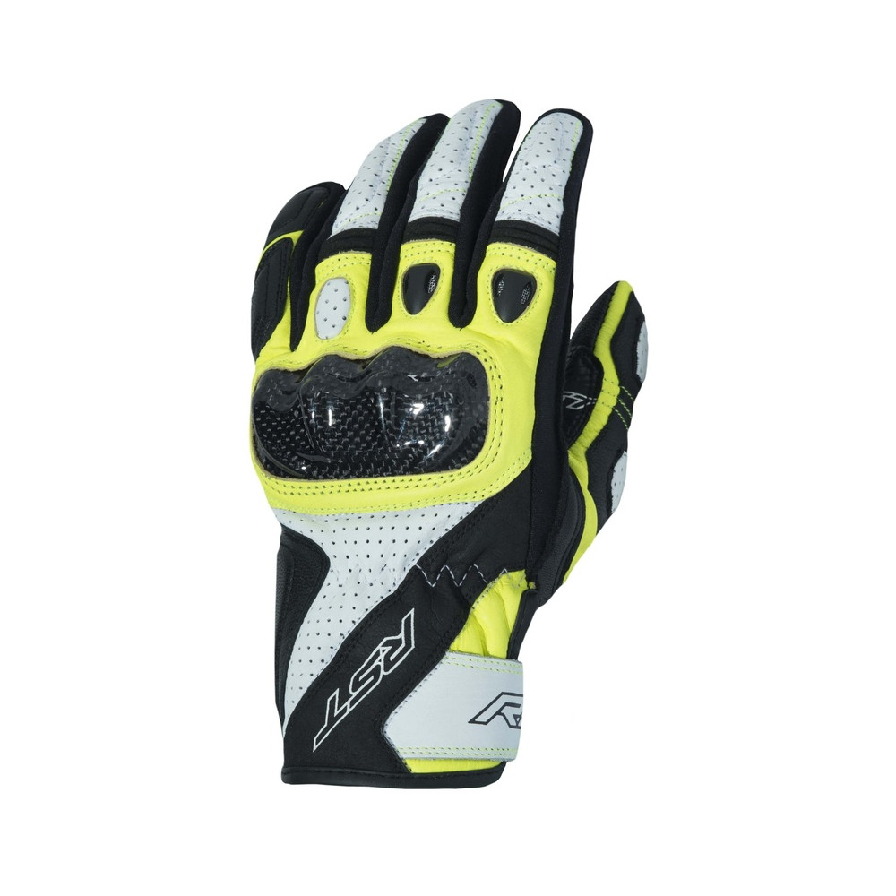 Gants RST Stunt III CE cuir/textile - jaune fluo taille S/08