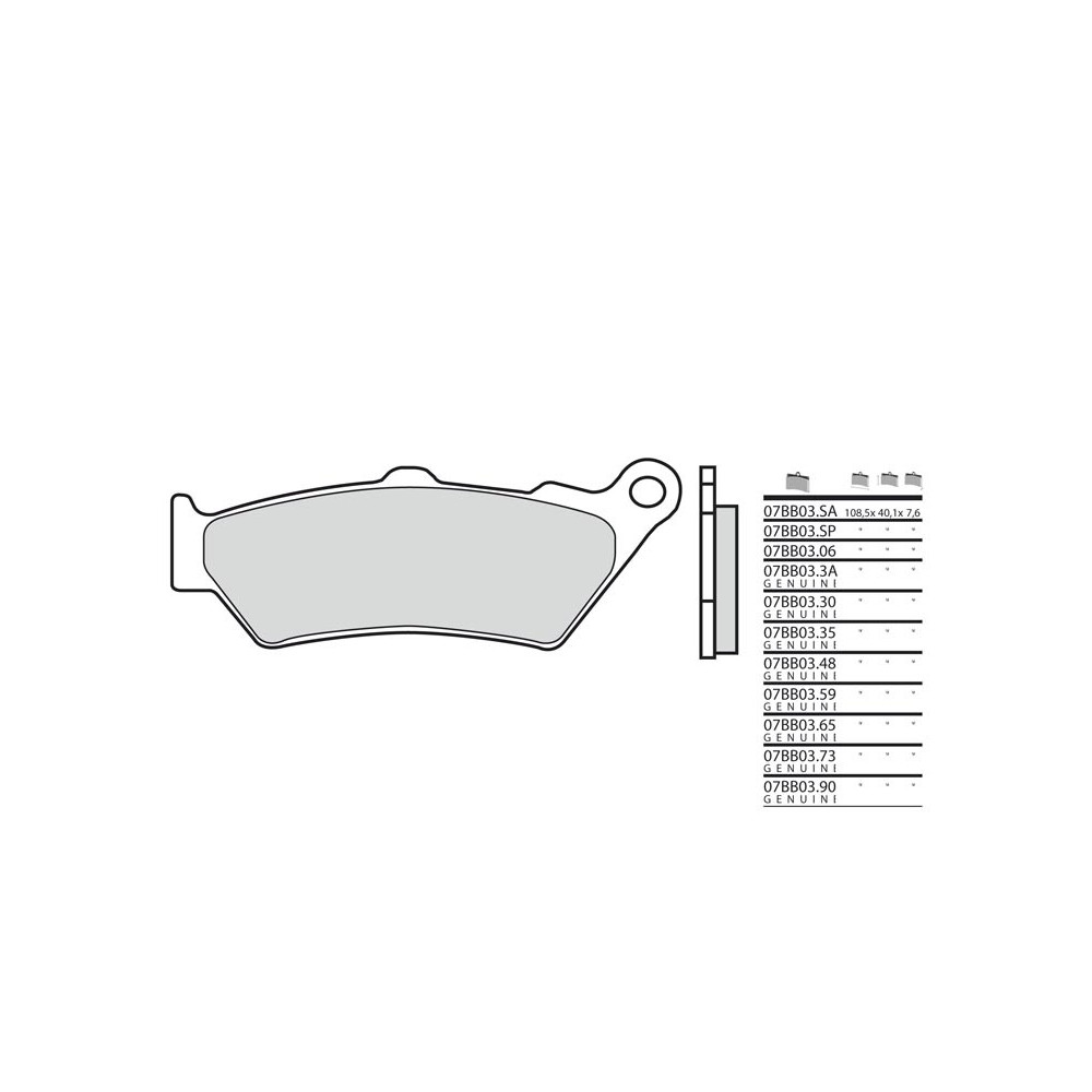 Plaquettes de frein BREMBO route métal fritté - 07BB03LA