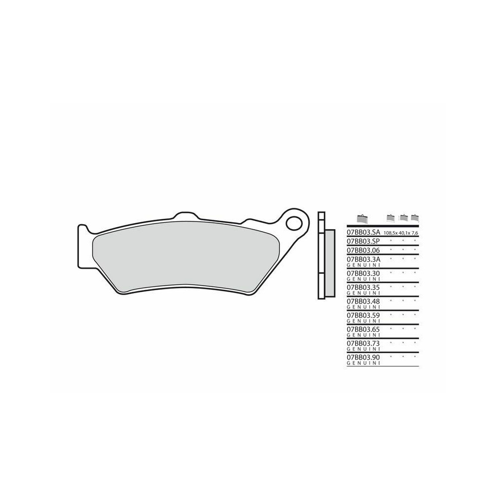 Plaquettes de frein BREMBO route métal fritté - 07BB03SA