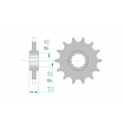 Pignon AFAM acier standard 20405 - 525