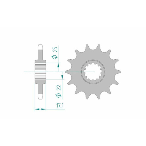 Pignon AFAM acier standard 20405 - 525