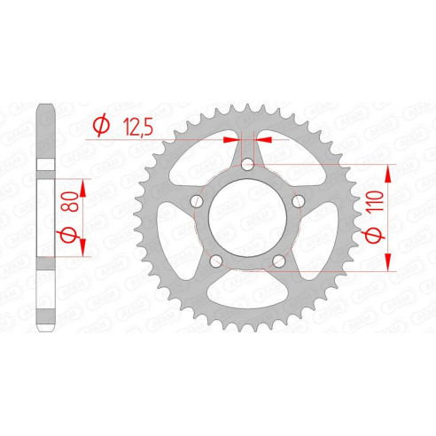 Couronne AFAM acier standard 10608 - 525