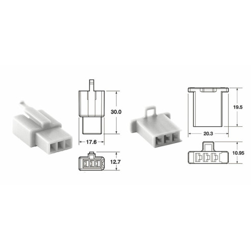 Jeu de connectiques 3 voies 110 ML BIHR type origine Ø0,5mm²/0,85mm² - 5 jeux complets