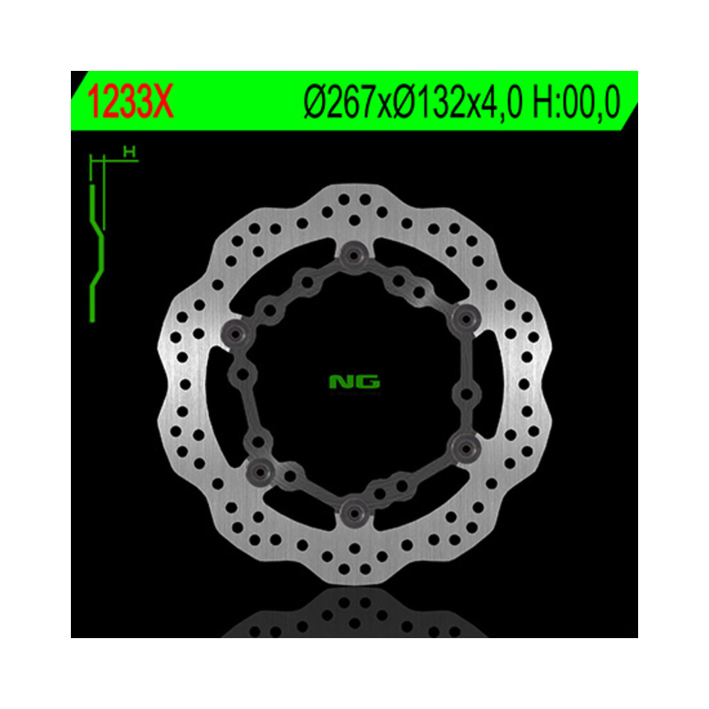 Disque de frein NG BRAKES pétale flottant - 1233X