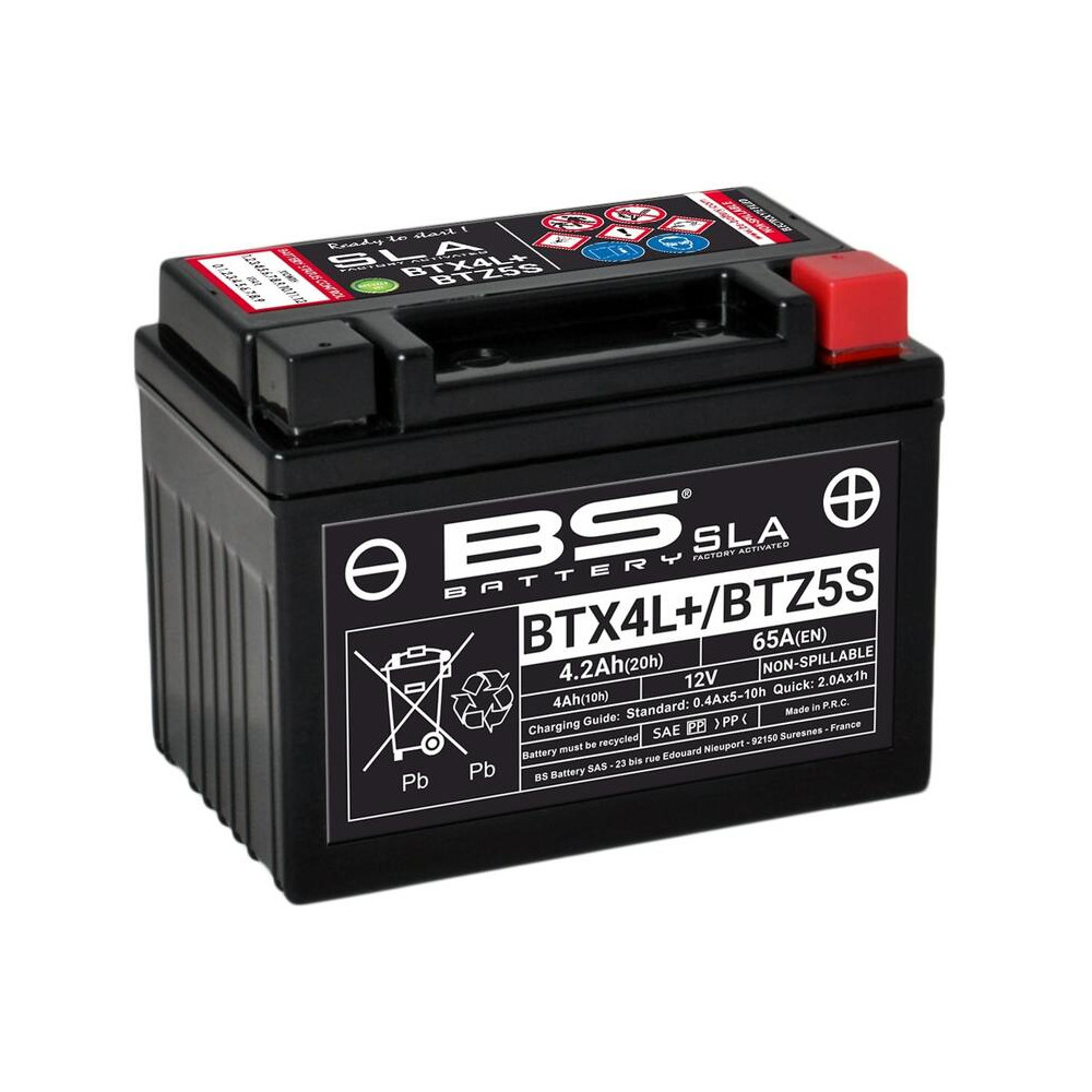 Batterie BS BATTERY SLA sans entretien activé usine - BTX4L+ / BTZ5S