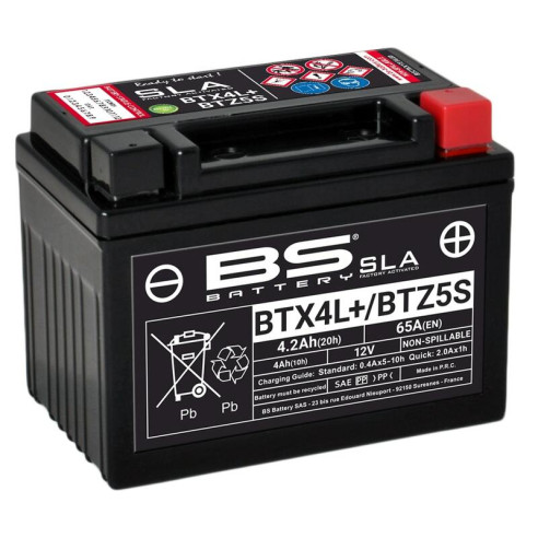 Batterie BS BATTERY SLA sans entretien activé usine - BTX4L+ / BTZ5S