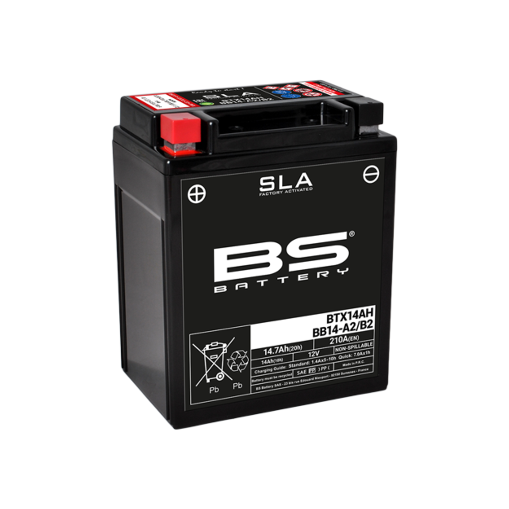 Batterie BS BATTERY SLA sans entretien activé usine - BTX14AH/BB14-A2/B2