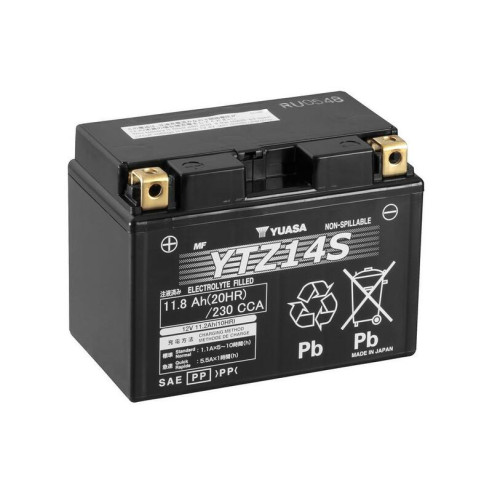 Batterie YUASA W/C sans entretien activé usine - YTZ14S