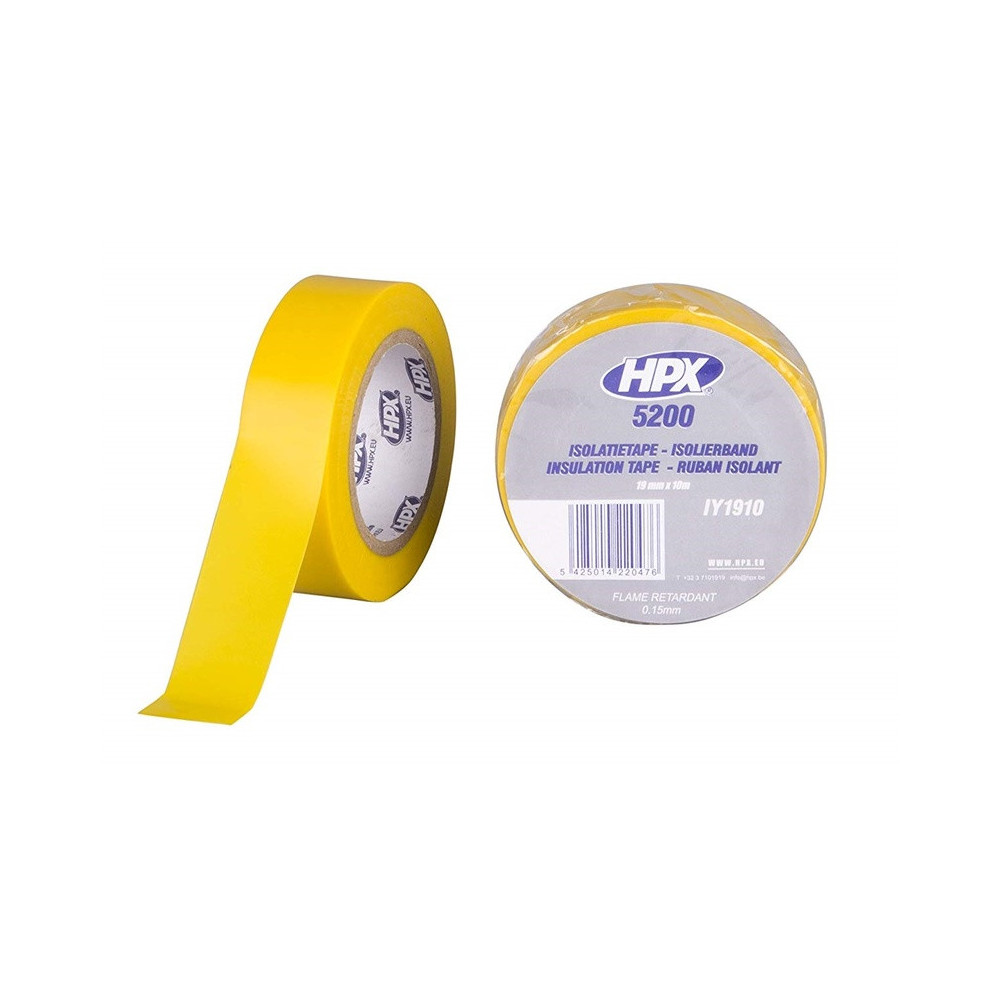 Ruban adhésif isolant HPX jaune 19mm x 10m