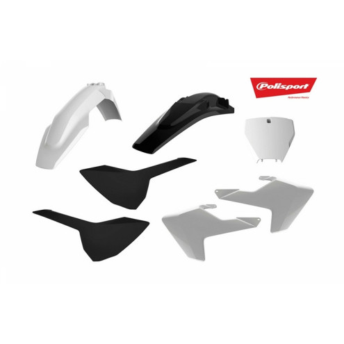 Kit plastiques POLISPORT blanc/noir Husqvarna TC/FC