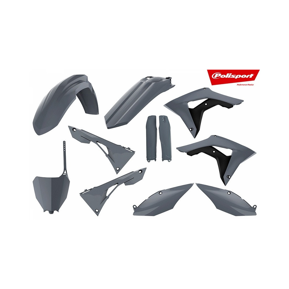 Kit plastiques POLISPORT gris nardo Honda CRF250/450R