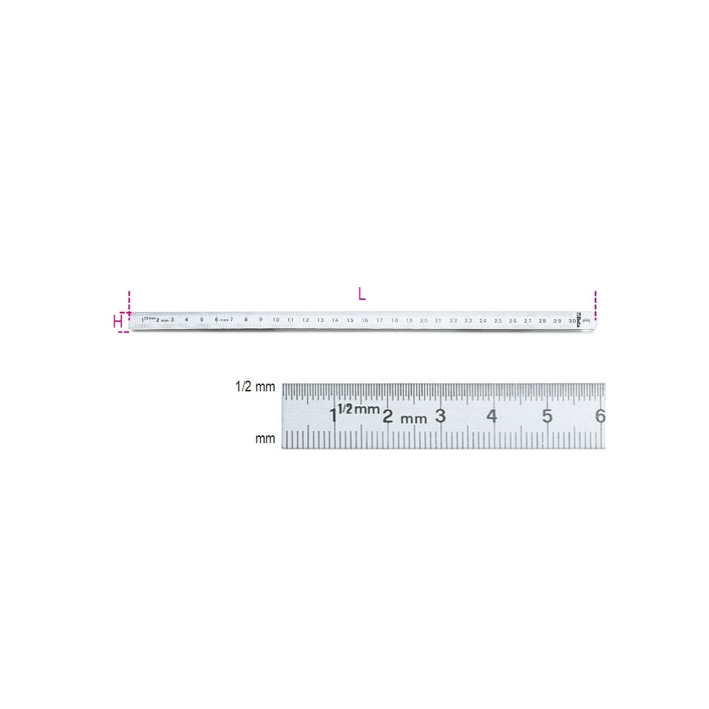 Réglet flexible BETA 300mm acier inoxydable