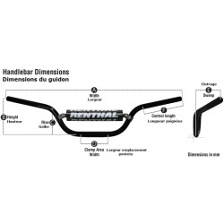 Guidon RENTHAL MX/Enduro 7/8" 693 Enduro