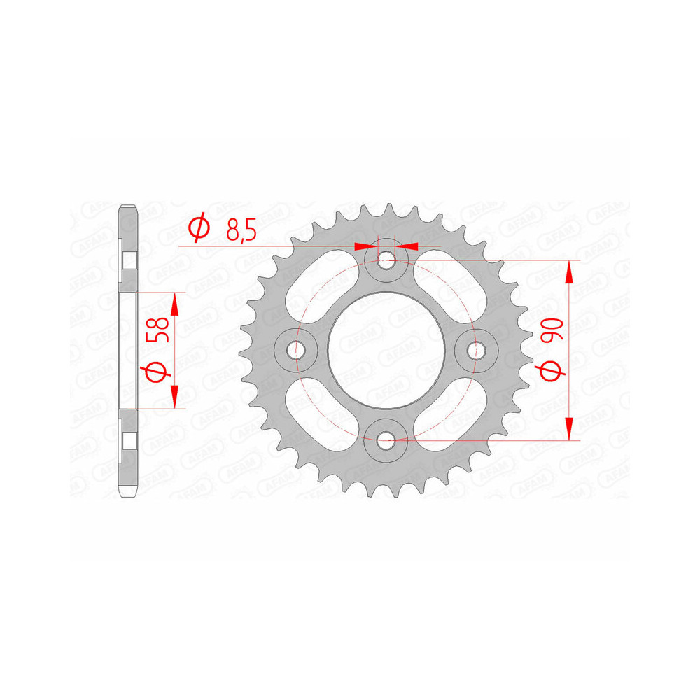 Couronne AFAM acier standard 10117 - 420 taille 34 Honda 125 MSX