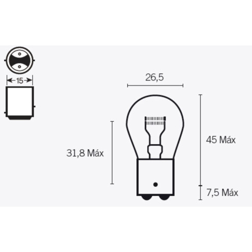 Ampoule TECNIUM S25 12V 21/5W - x10