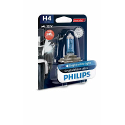 Ampoule PHILIPS H4 CrystalVision Ultra Moto 12V/60/55W - x1