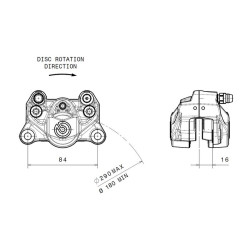 Etrier de frein arrière BREMBO entraxe 84mm piston Ø34mm Ø34mm noir