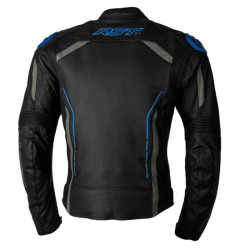 Veste RST S1 CE cuir - noir/gris/bleu fluo taille M