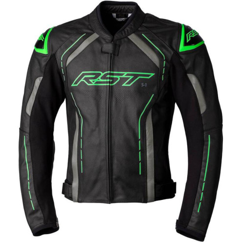 Veste RST S1 CE cuir - noir/gris/vert fluo taille XL