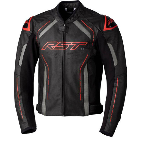 Veste RST S1 CE cuir - noir/gris/rouge taille XXL