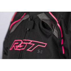 Veste femme RST S1 CE textile - noir/rose fluo taille S