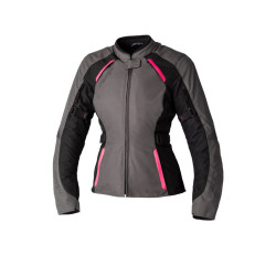 Veste femme RST Ava CE textile - argent/noir/rose fluo taille L