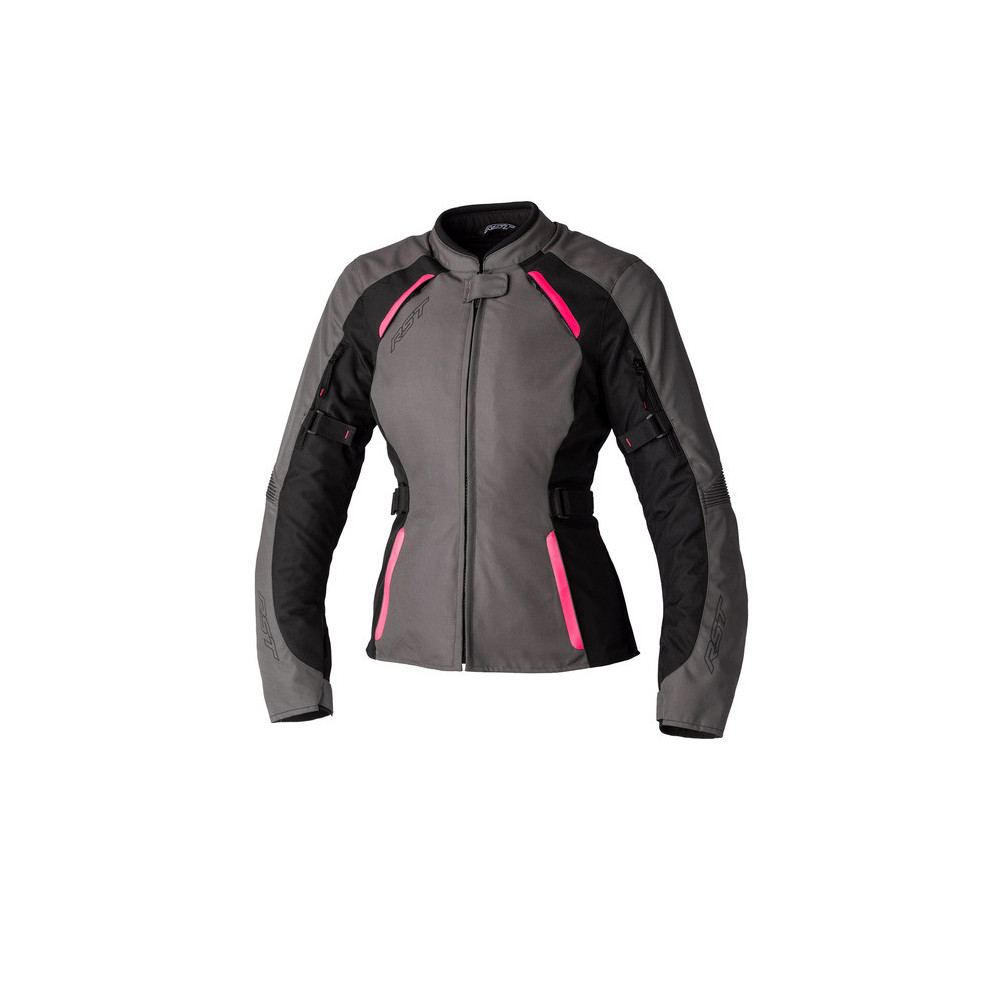 Veste femme RST Ava CE textile - argent/noir/rose fluo taille L