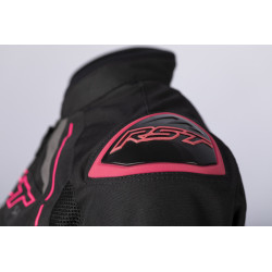 Veste femme RST S1 Mesh CE textile - noir/rose fluo taille S