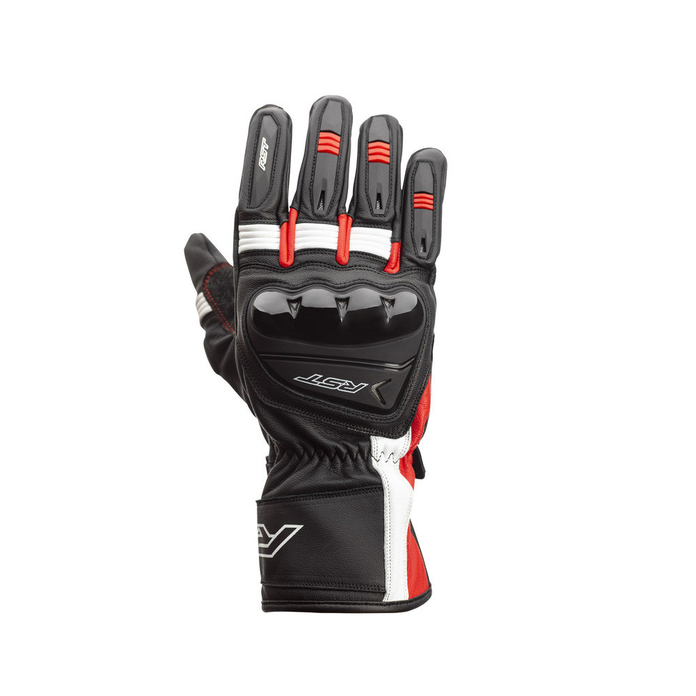 Gants RST Pilot CE cuir - noir/rouge/blanc taille S