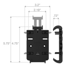 Pack complet RAM MOUNTS Quick-Grip bras medium fixation en U sur guidon