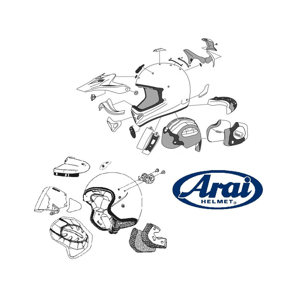 Ventilation supérieure arrière ARAI Air Conductor Rear-2 White pour casques Chaser-V/Chaser-V PRO