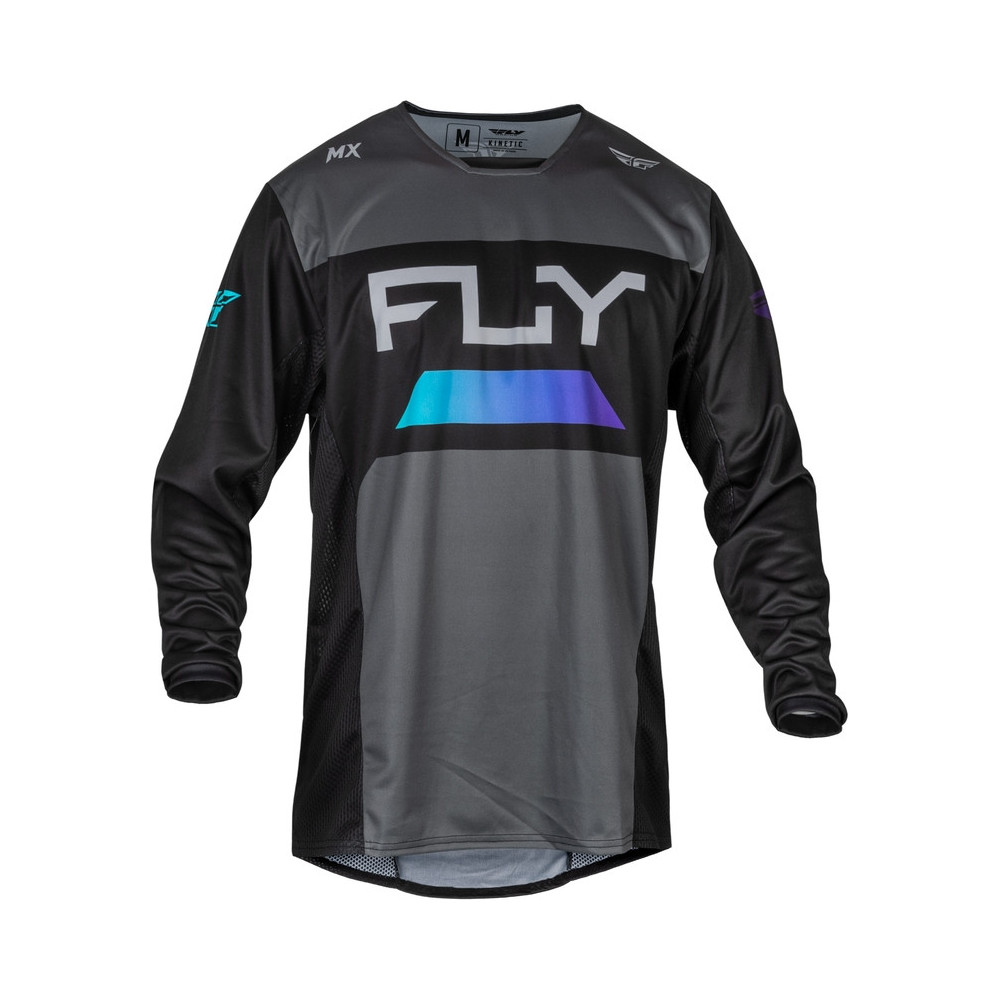 Maillot FLY RACING Kinetic Reload - anthracite/noir/Blue Iridium