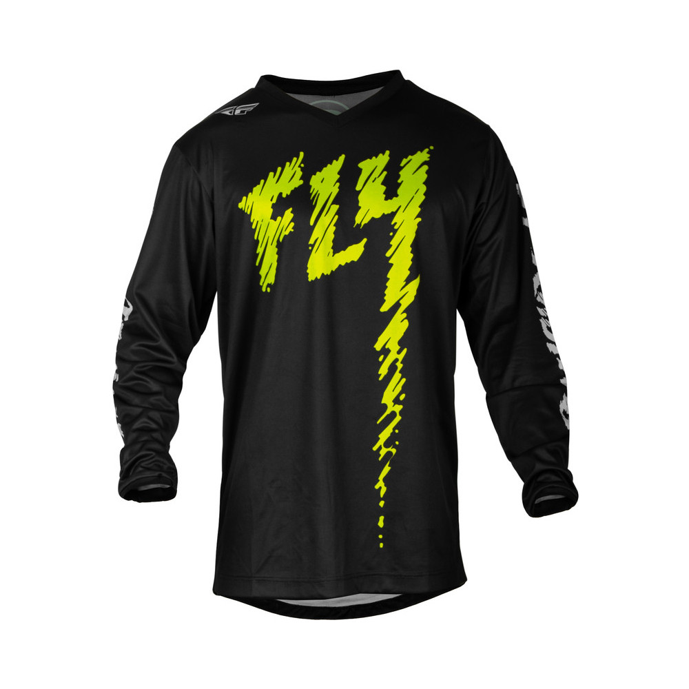 Maillot enfant FLY RACING F-16 - noir/vert fluo/gris clair