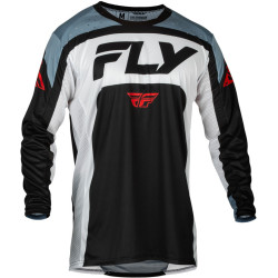 Maillot FLY RACING Lite - noir/blanc/Denim Grey