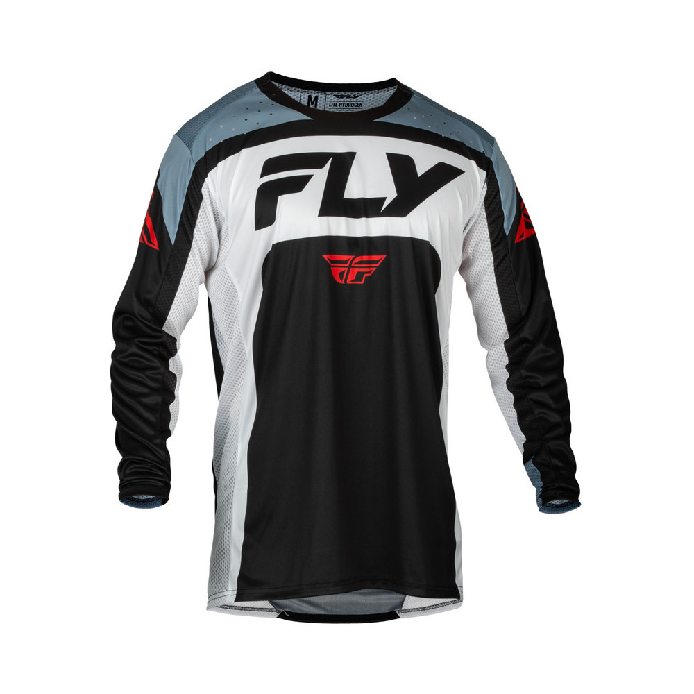 Maillot FLY RACING Lite - noir/blanc/Denim Grey