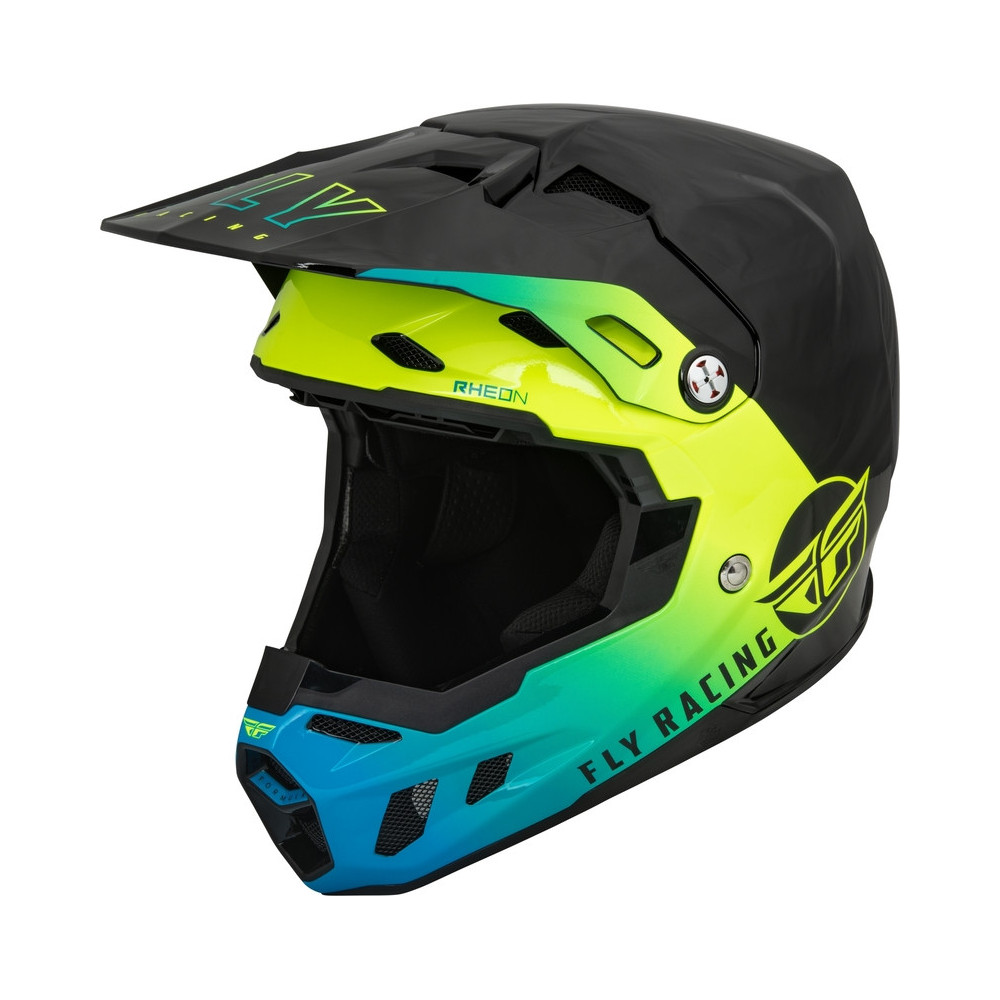 Casque FLY RACING Formula CC Centrum - noir/bleu/jaune fluo