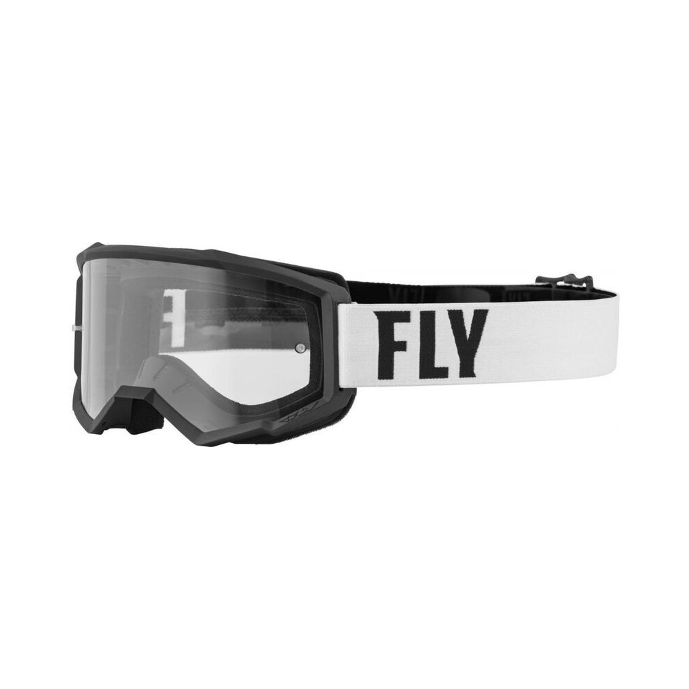 Masque FLY RACING Focus blanc/noir - écran clair