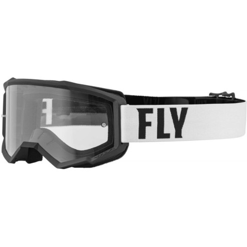 Masque FLY RACING Focus blanc/noir - écran clair