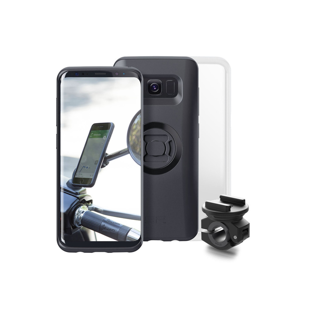 Pack complet SP-CONNECT Moto Bundle fixé sur rétroviseur Samsung S8 SP CONNECT 1 - AVSmoto Racing Parts 