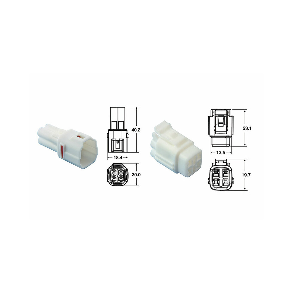 Jeu de connectiques 4 voies série 090 SMTO BIHR type origine Ø0,58mm²/1,25mm² - 5 jeux complets