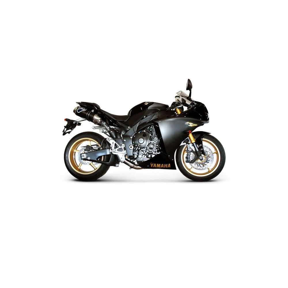 Silencieux Termignoni carbone + inox ovale x2, Yamaha R1 09-14