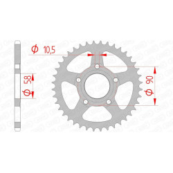 Couronne AFAM acier standard 10215 - 520 Honda 125 NSR CRM 38 dents