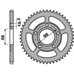 Couronne PBR acier standard 281 - 520 Honda 125 NSR CRM 38 dents