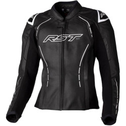 Veste femme RST S1 CE cuir - noir/blanc taille XS