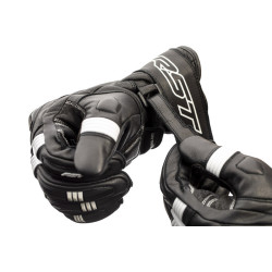 Gants RST Pilot CE cuir - noir/blanc taille M