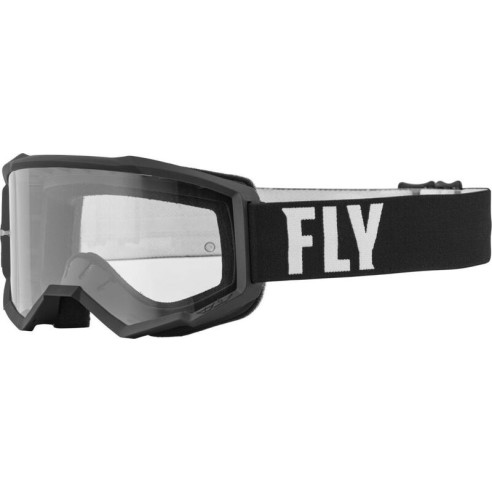 Masque enfant FLY RACING Focus noir/blanc - écran clair