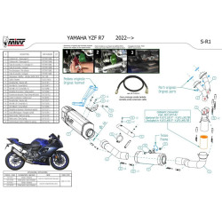 Ligne complète MIVV SR-1 - Titane noir Yamaha R7 2022-