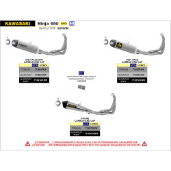 Ligne complète Arrow Indy Race Evo titane, Kawasaki Z650 / Ninja 650 2021-