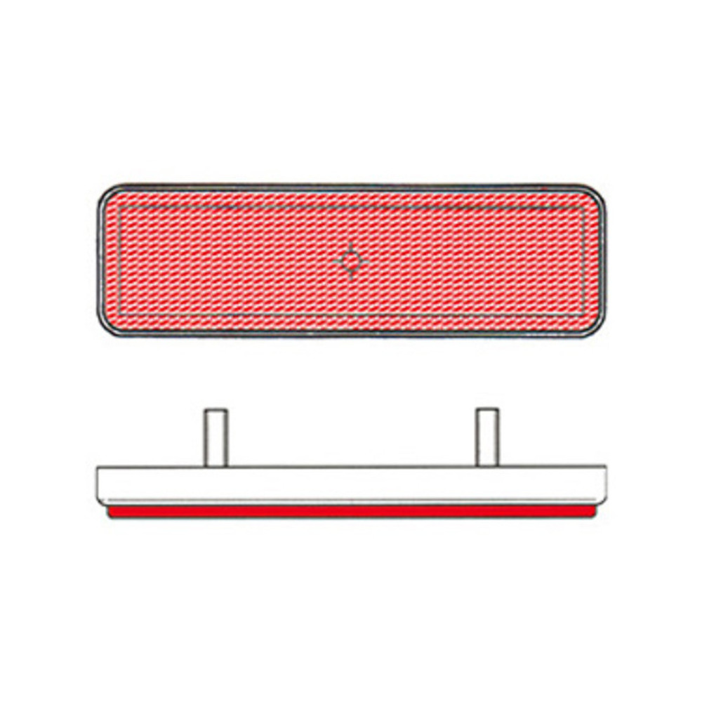 Catadioptre V PARTS rectangle 96x27mm rouge