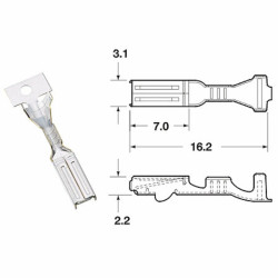 Cosse femelle série 090 FRKW BIHR Ø0,5mm²/0,85mm²